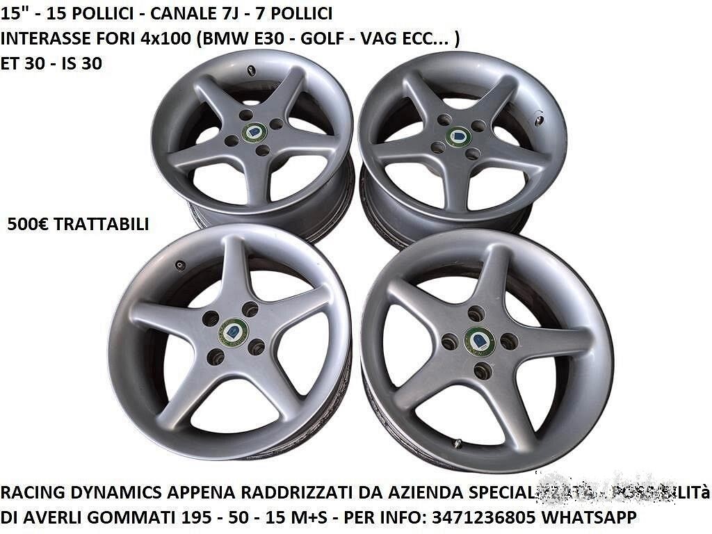 Cerchi In Lega Da 15" Per Bmw E30 - Golf 1 - 2